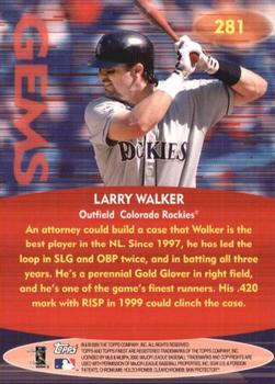 2000 Finest #281 Larry Walker Back