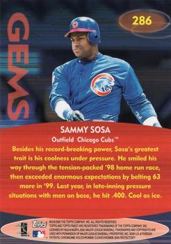 2000 Finest #286 Sammy Sosa Back