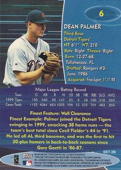 2000 Finest #6 Dean Palmer Back