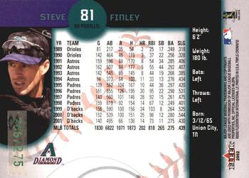 2002 Fleer Triple Crown - Batting Average Parallel #81 Steve Finley Back