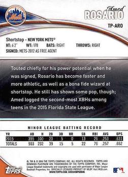 2016 Bowman Platinum - Top Prospects #TP-ARO Amed Rosario Back
