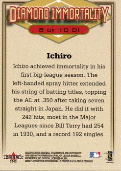 2002 Fleer Triple Crown - Diamond Immortality #8DI Ichiro Suzuki  Back