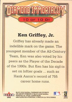 2002 Fleer Triple Crown - Diamond Immortality #10DI Ken Griffey Jr.  Back