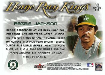 2002 Fleer Triple Crown - Home Run Kings #18 HK Reggie Jackson  Back
