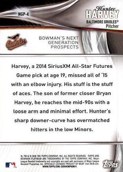 2016 Bowman Platinum - Next Generation Prospects #NGP-4 Hunter Harvey Back