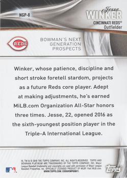 2016 Bowman Platinum - Next Generation Prospects #NGP-8 Jesse Winker Back