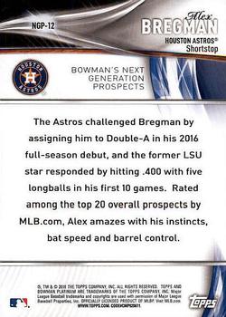2016 Bowman Platinum - Next Generation Prospects #NGP-12 Alex Bregman Back
