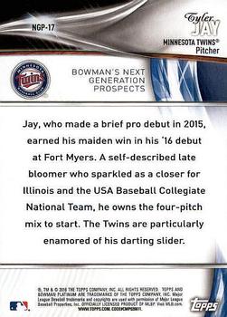 2016 Bowman Platinum - Next Generation Prospects #NGP-17 Tyler Jay Back