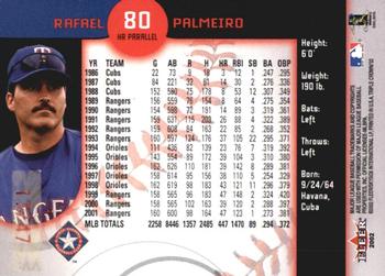 2002 Fleer Triple Crown - Home Run Parallel #80 Rafael Palmeiro Back