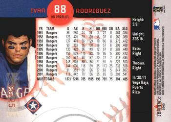 2002 Fleer Triple Crown - Home Run Parallel #88 Ivan Rodriguez Back