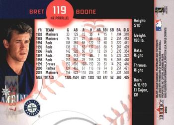 2002 Fleer Triple Crown - Home Run Parallel #119 Bret Boone Back