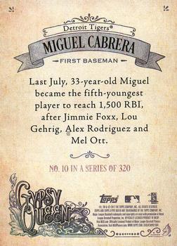 2017 Topps Gypsy Queen #10 Miguel Cabrera Back
