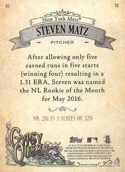 2017 Topps Gypsy Queen #281 Steven Matz Back
