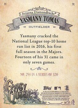 2017 Topps Gypsy Queen #295 Yasmany Tomas Back