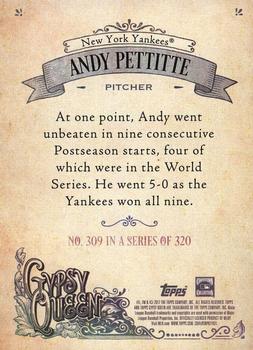 2017 Topps Gypsy Queen #309 Andy Pettitte Back