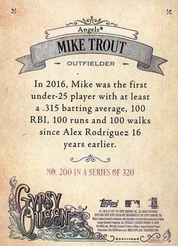 2017 Topps Gypsy Queen #200 Mike Trout Back