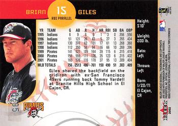 2002 Fleer Triple Crown - RBI Parallel #15 Brian Giles Back