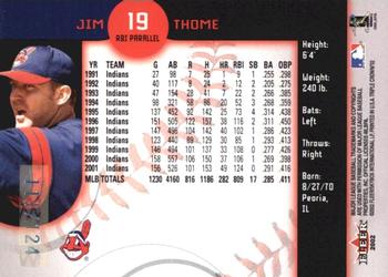 2002 Fleer Triple Crown - RBI Parallel #19 Jim Thome Back