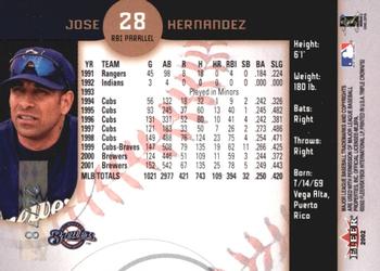 2002 Fleer Triple Crown - RBI Parallel #28 Jose Hernandez Back