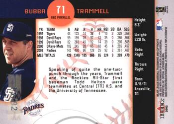 2002 Fleer Triple Crown - RBI Parallel #71 Bubba Trammell Back