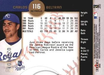 2002 Fleer Triple Crown - RBI Parallel #116 Carlos Beltran Back