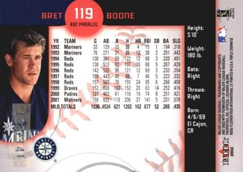 2002 Fleer Triple Crown - RBI Parallel #119 Bret Boone Back