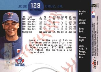 2002 Fleer Triple Crown - RBI Parallel #128 Jose Cruz Jr. Back