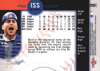 2002 Fleer Triple Crown - RBI Parallel #155 Paul Lo Duca Back