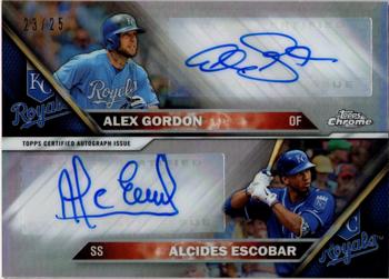 2016 Topps Chrome - Dual Autographs #DA-GE Alex Gordon / Alcides Escobar Front