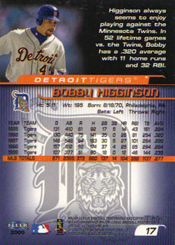 2000 Fleer Focus #17 Bobby Higginson Back
