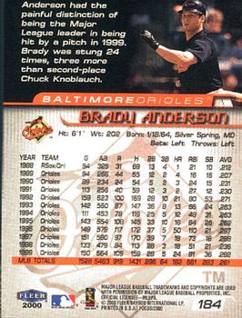 2000 Fleer Focus #184 Brady Anderson Back