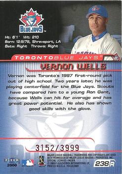 2000 Fleer Focus #238 Vernon Wells Back