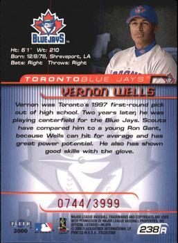 2000 Fleer Focus #238P Vernon Wells Back
