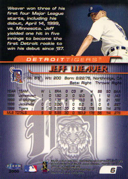 2000 Fleer Focus #6 Jeff Weaver Back
