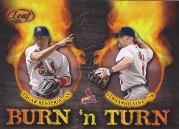 2002 Leaf - Burn 'n Turn #BT-1 Fernando Vina / Edgar Renteria  Front