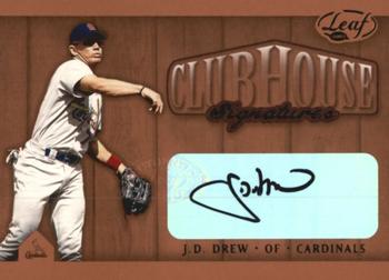 2002 Leaf - Clubhouse Signatures Bronze #NNO J.D. Drew Front