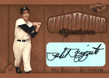 2002 Leaf - Clubhouse Signatures Bronze #NNO Phil Rizzuto Front