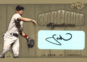 2002 Leaf - Clubhouse Signatures Gold #NNO J.D. Drew  Front