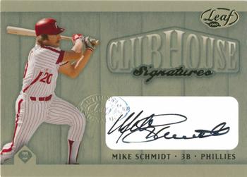 2002 Leaf - Clubhouse Signatures Gold #NNO Mike Schmidt  Front