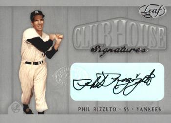 2002 Leaf - Clubhouse Signatures Silver #NNO Phil Rizzuto Front