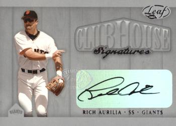 2002 Leaf - Clubhouse Signatures Silver #NNO Rich Aurilia Front