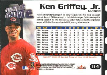 2000 Fleer Gamers #114 Ken Griffey Jr. Back
