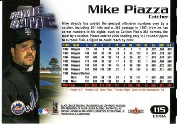2000 Fleer Gamers #115 Mike Piazza Back