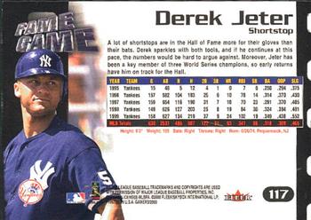 2000 Fleer Gamers #117 Derek Jeter Back
