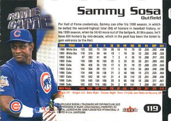 2000 Fleer Gamers #119 Sammy Sosa Back