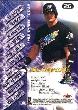 2000 Fleer Gamers #26 Jose Canseco Back
