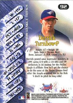 2000 Fleer Gamers #92 Derrick Turnbow Back