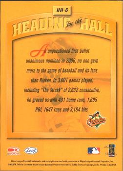 2002 Leaf - Heading for the Hall #HH-6 Cal Ripken Jr. Back