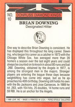 1990 Donruss #10 Brian Downing Back