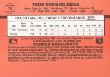1990 Donruss #29 Todd Zeile Back